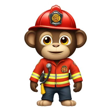 Firefighter Monkey sticker