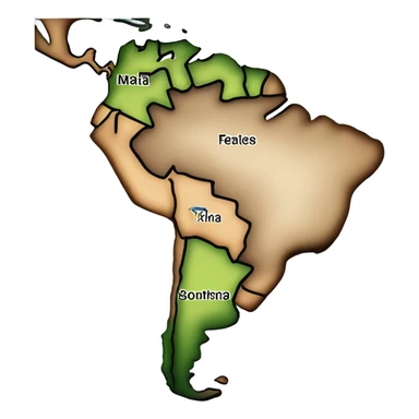 south américa map  sticker