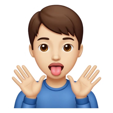 tounge out with hands to the side sticker
