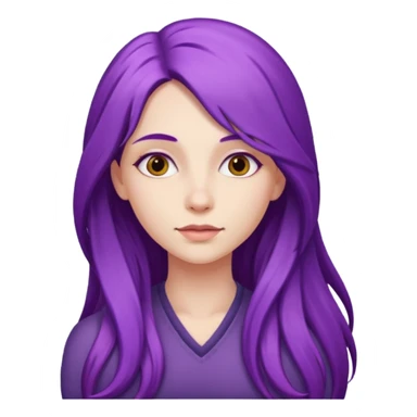 faz menos gótica mas com cabelo roxo comprido sticker