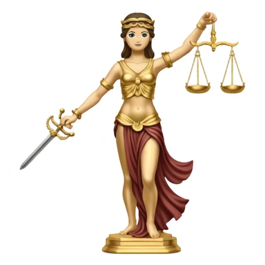 gold Justitia statue sticker