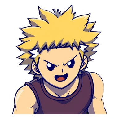 Bakugo Katsuki from My Hero Academia with explosive quirk sticker