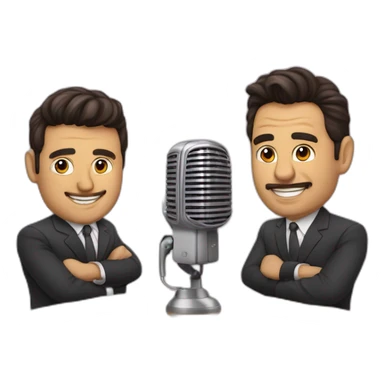 andreu buenafuente and berto romero as radio talkshow hosts sticker