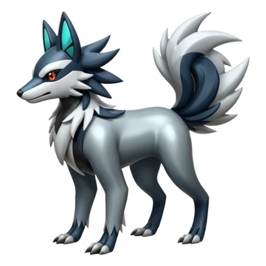 Futuristic Shiny Mightyena-Silvally-Fakémon-hybrid-creature (full body)  sticker