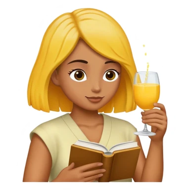 Drinking mimosa while reading sticker