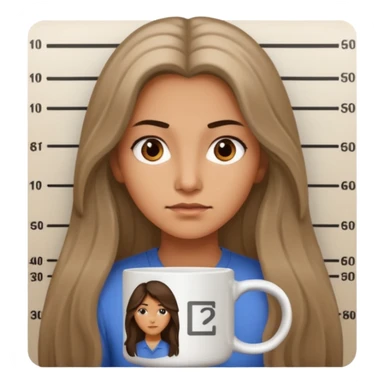 Long haired Woman on a mug shot sticker