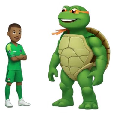 Mbappé with ninja turtle sticker