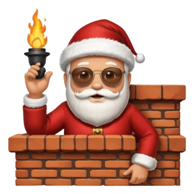 Hot santa on a chimney sticker
