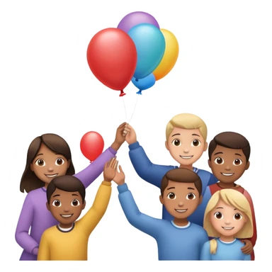 kids letting a ballon go sticker