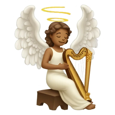 angel playing harp sticker