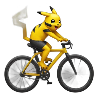 pickachu sur un velo a l'envers sticker