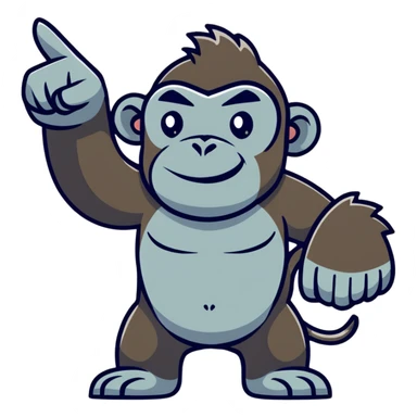 gorilla pointing sticker