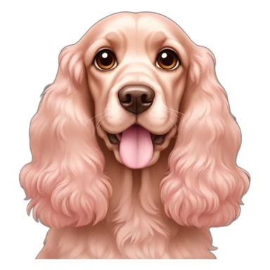 Light soft pink cocker spaniel with brown eyes  sticker