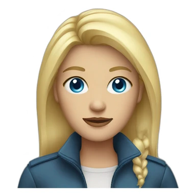 Blond woman with blue eye with jacket   sticker