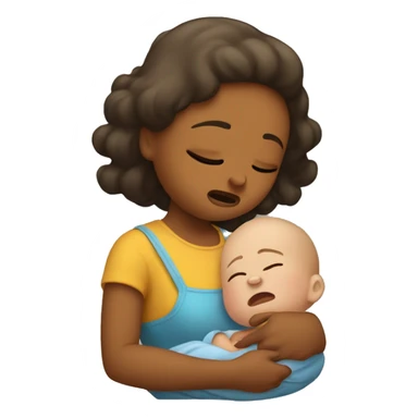 A BABY CRYING AND A MOM CALMS HER DO sticker
