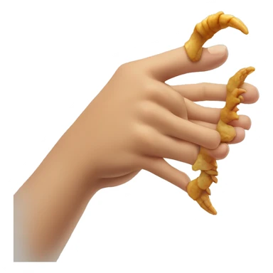 Hand shaking a chicken claw sticker