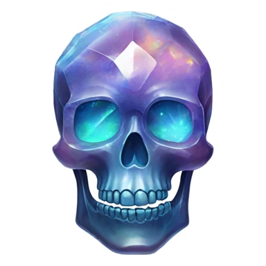 Opal gemstone skull crystal sticker