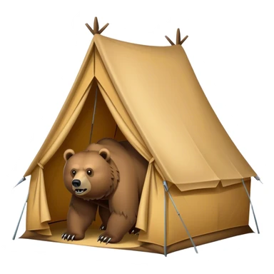 a tent being stalked by a grizzly bear sticker