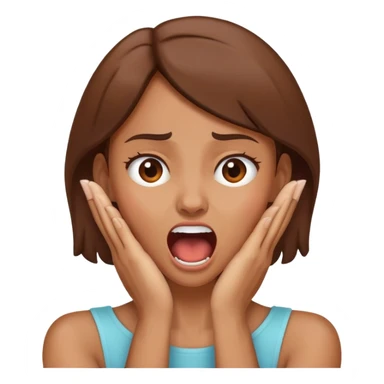 brown female hand crossed holding her neck screaming sticker