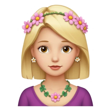 blonde girl with flower necklace sticker