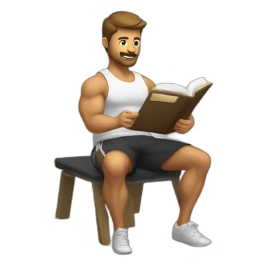 gymbro escribiendo a una libreta sticker