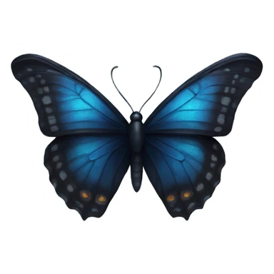 Black butterfly with blue shimmer on the wings   sticker