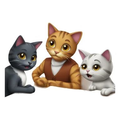 cats playing a board game at a birthday party sticker