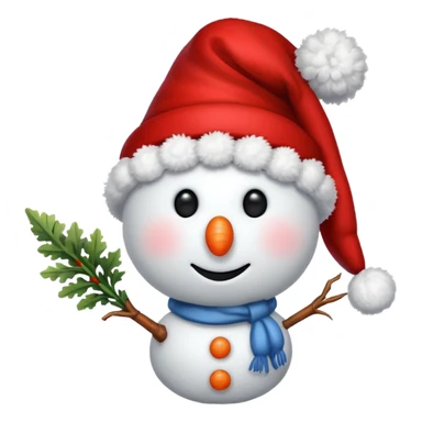 snowman with christmas hat sticker