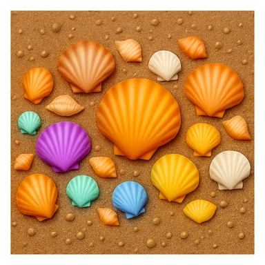 Make the sand look wet from a top-down view in the style of apple emojis. Keep the background transparent if present. sticker