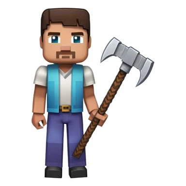Minecraft character with a pickaxe sticker