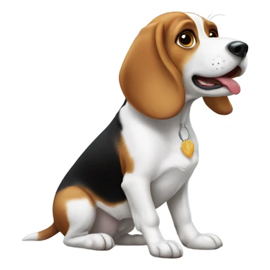 a beagle begging for food  sticker
