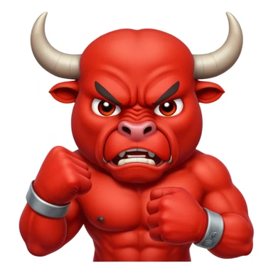 Angry bull emoji showing thumb down (DisLikes) sticker
