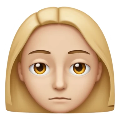 Generate me a blank face emoji with the upper eyelid half closed sticker