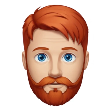 Dave Farrell with blue eyes, red hair and beard sticker