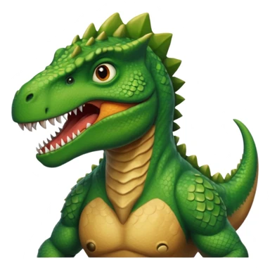 Man head with dinosaur body  sticker