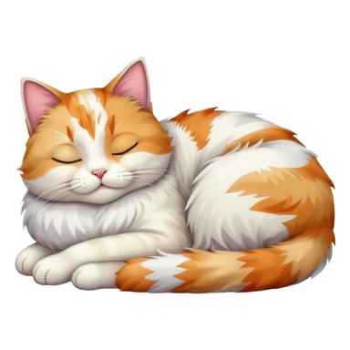 full body colourful light patched calico + white tabby cat sleeping sticker