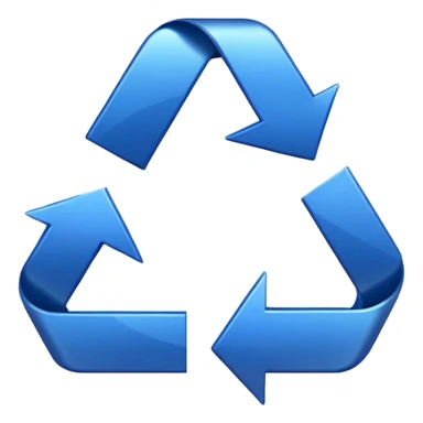  blue arrows making recycle sticker