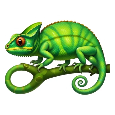 A green chameleon  sticker