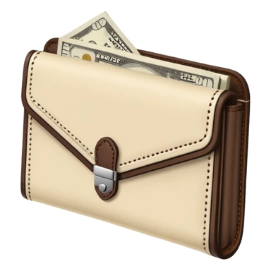 Cream and Dark Brown Money Wallet sticker