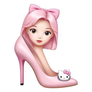Light pink high heels hello kitty sticker