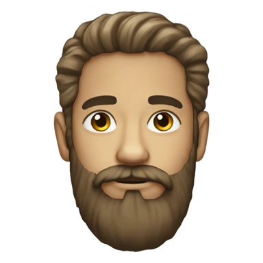 bearded boy portrait meme in classic emoji style sticker