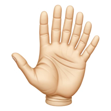 Crea un emoji que sea este ✋️ pero de cabeza, osea invertido, dale una vuelta de 90 grados  sticker