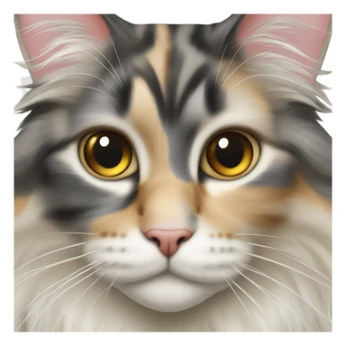 Head of Maine coon dilute Calico half face color sticker