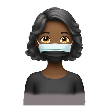 Girl with face mask on sticker