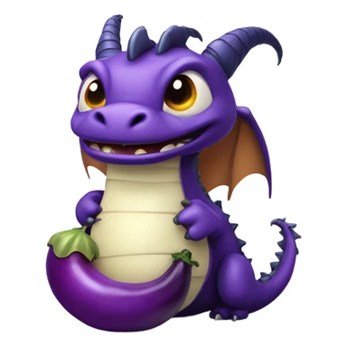 Dragon with a fat eggplant sticker