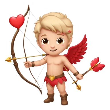 Adorable Cupid with his magical bow and arrow shooting love hearts sticker