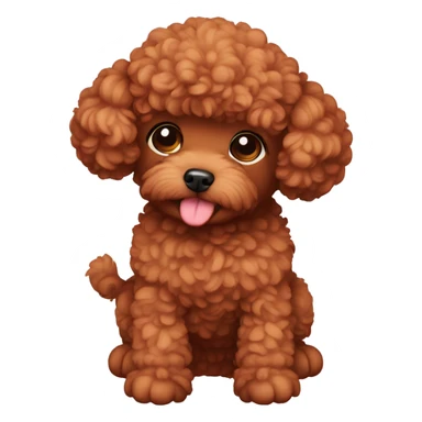 Small red brow poodle toy face palm sticker