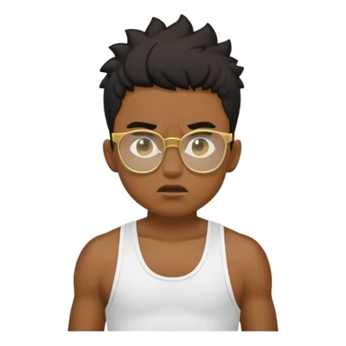 black boy in stringer with gold glasses frustrated pulling hair sticker