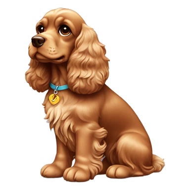 brown angel wing cocker spaniel. Dog sits show the whole body. sticker