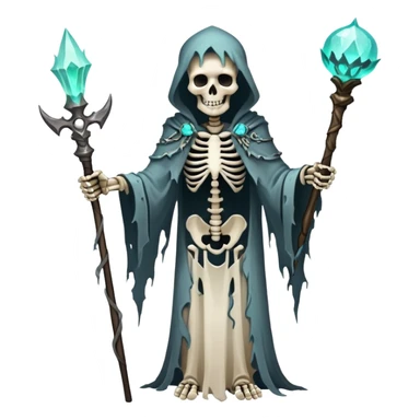 skeleton lich with magical staff sticker